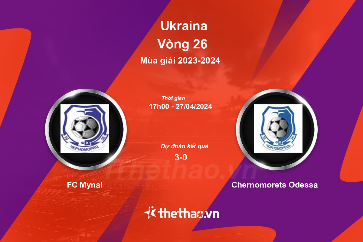 Nhận định, soi kèo FC Mynai vs Chernomorets Odessa, 17:00 ngày 27/04/2024 Ukraina 2023-2024