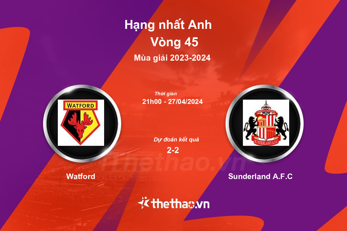 Nhận định bóng đá trận Watford vs Sunderland A.F.C