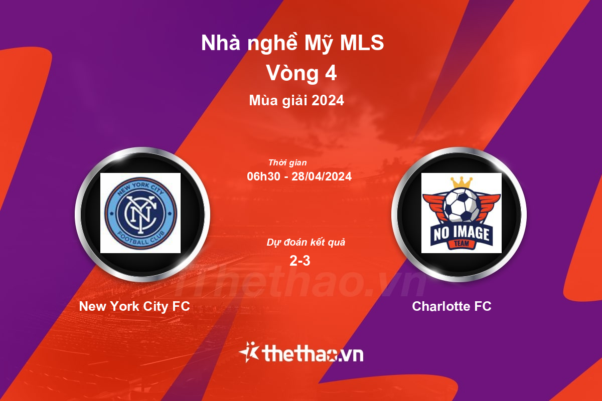 Nhận định, soi kèo New York City FC vs Charlotte FC, 06:30 ngày 28/04/2024 Nhà nghề Mỹ MLS 2024