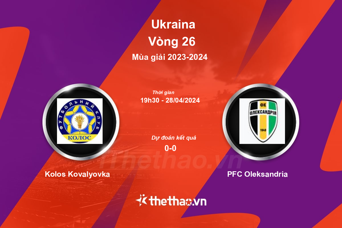 Nhận định, soi kèo Kolos Kovalyovka vs PFC Oleksandria, 19:30 ngày 28/04/2024 Ukraina 2023-2024