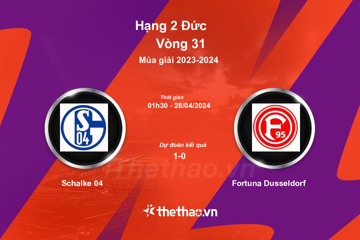 Nhận định, soi kèo Schalke 04 vs Fortuna Dusseldorf, 01:30 ngày 28/04/2024 Hạng 2 Đức 2023-2024