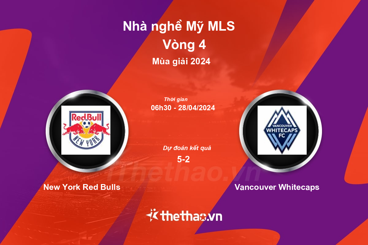 Nhận định, soi kèo New York Red Bulls vs Vancouver Whitecaps, 06:30 ngày 28/04/2024 Nhà nghề Mỹ MLS 2024