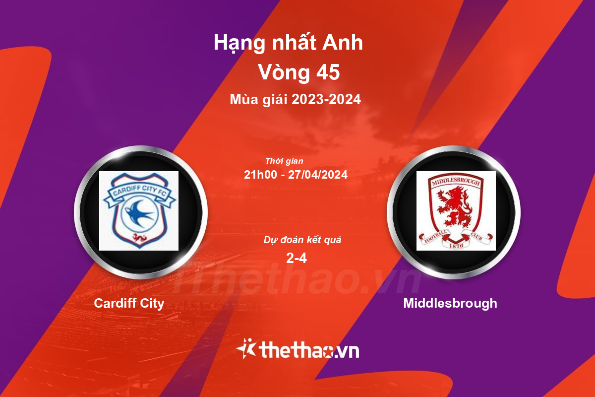 Nhận định, soi kèo Cardiff City vs Middlesbrough, 21:00 ngày 27/04/2024 Hạng nhất Anh 2023-2024