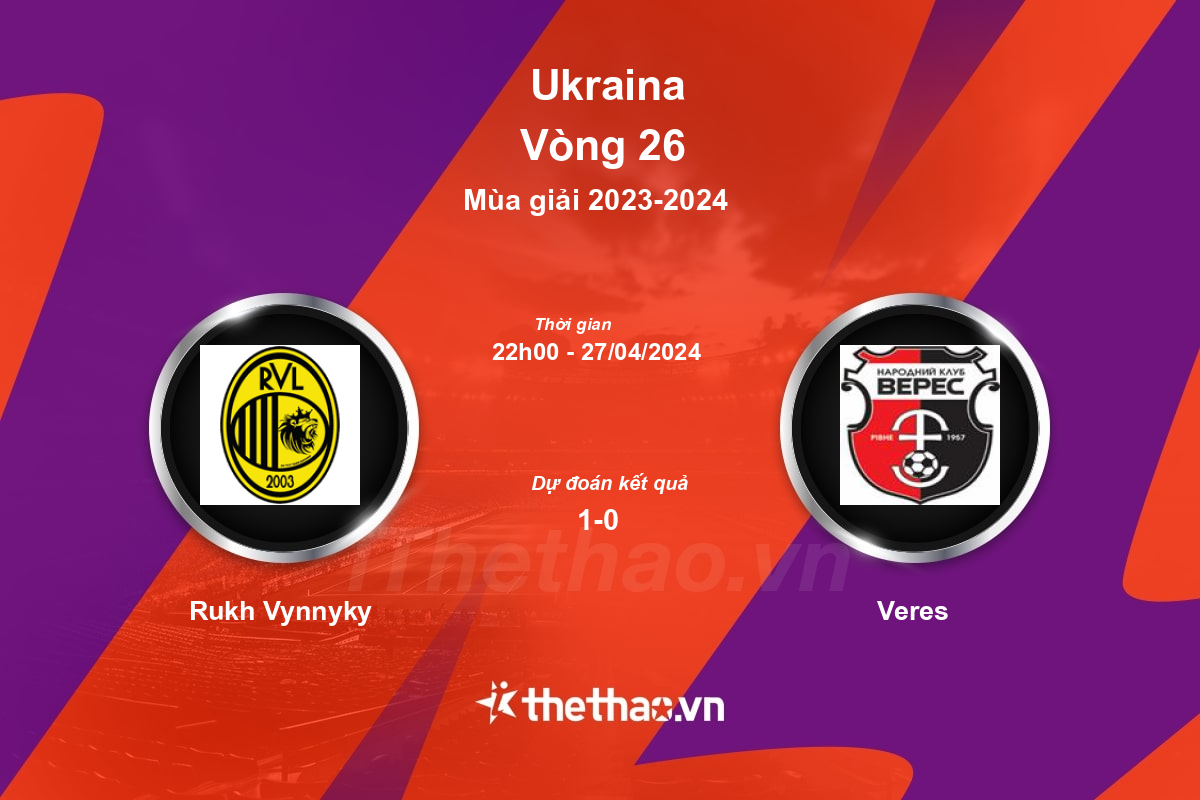 Nhận định, soi kèo Rukh Vynnyky vs Veres, 22:00 ngày 27/04/2024 Ukraina 2023-2024