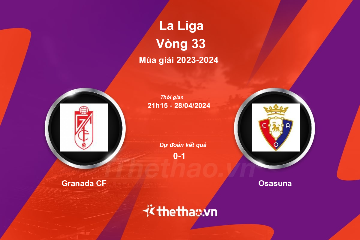 Nhận định, soi kèo Granada CF vs Osasuna, 21:15 ngày 28/04/2024 La Liga 2023-2024