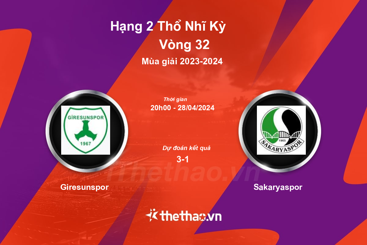 Nhận định bóng đá trận Giresunspor vs Sakaryaspor