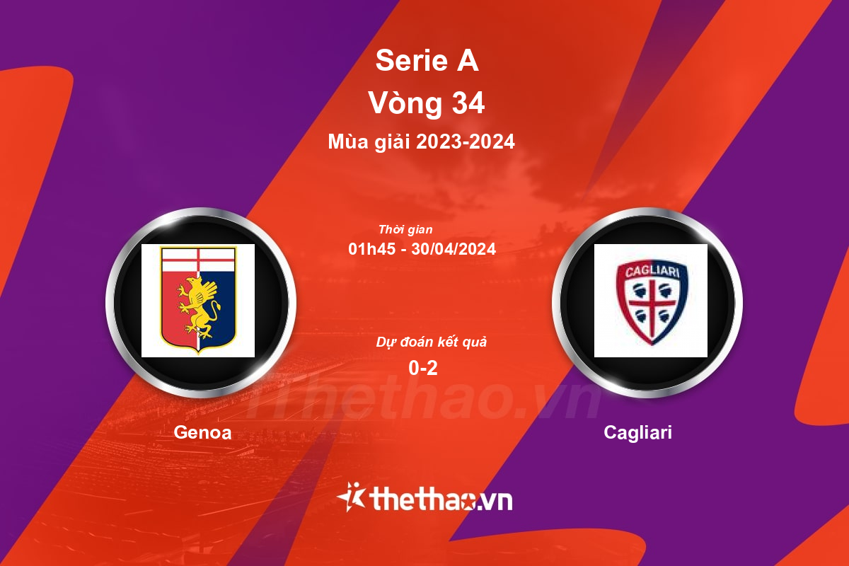 Nhận định, soi kèo Genoa vs Cagliari, 01:45 ngày 30/04/2024 Serie A 2023-2024