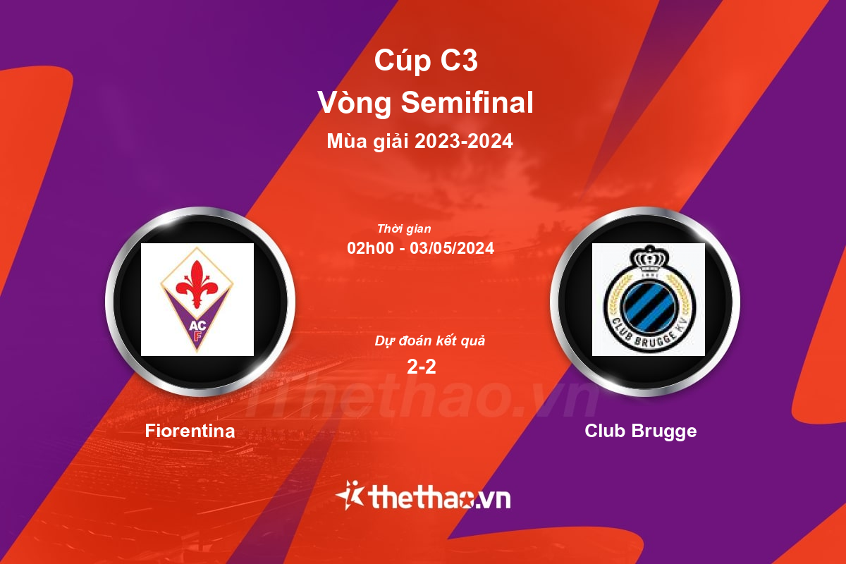 Nhận định, soi kèo Fiorentina vs Club Brugge, 02:00 ngày 03/05/2024 Cúp C3 2023-2024