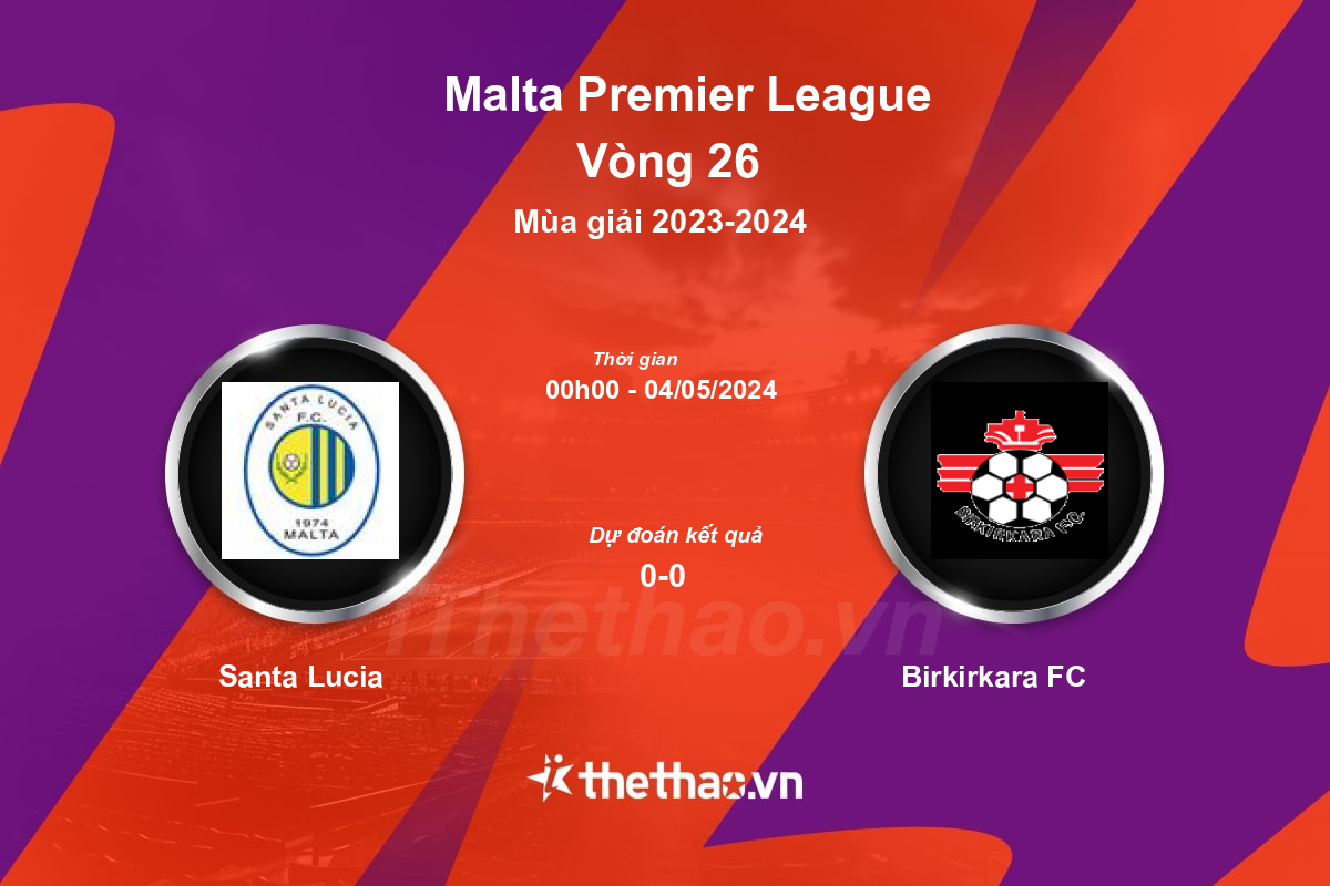 Nhận định, soi kèo Santa Lucia vs Birkirkara FC, 00:00 ngày 04/05/2024 Malta Premier League 2023-2024