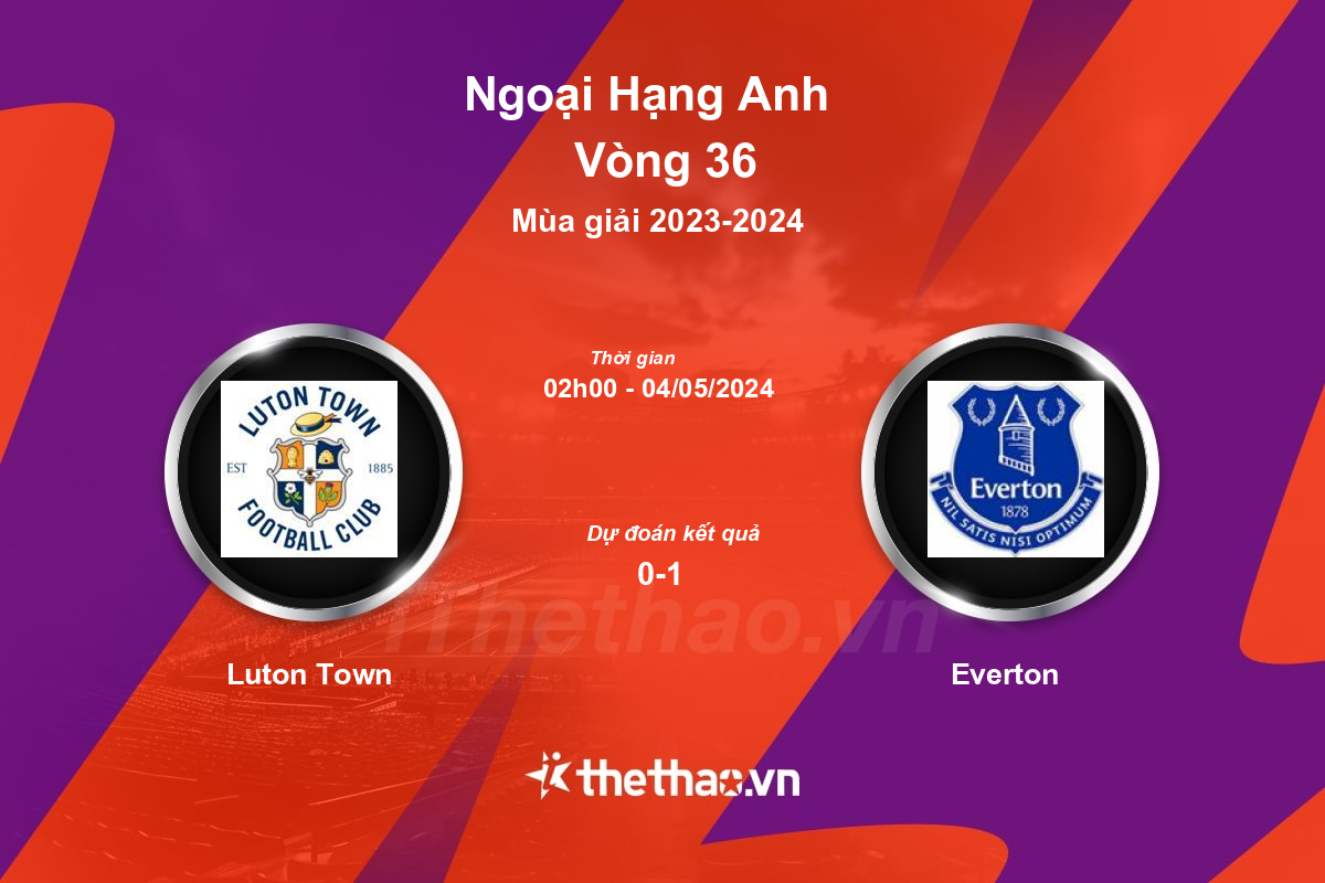 Nhận định, soi kèo Luton Town vs Everton, 02:00 ngày 04/05/2024 Ngoại Hạng Anh 2023-2024