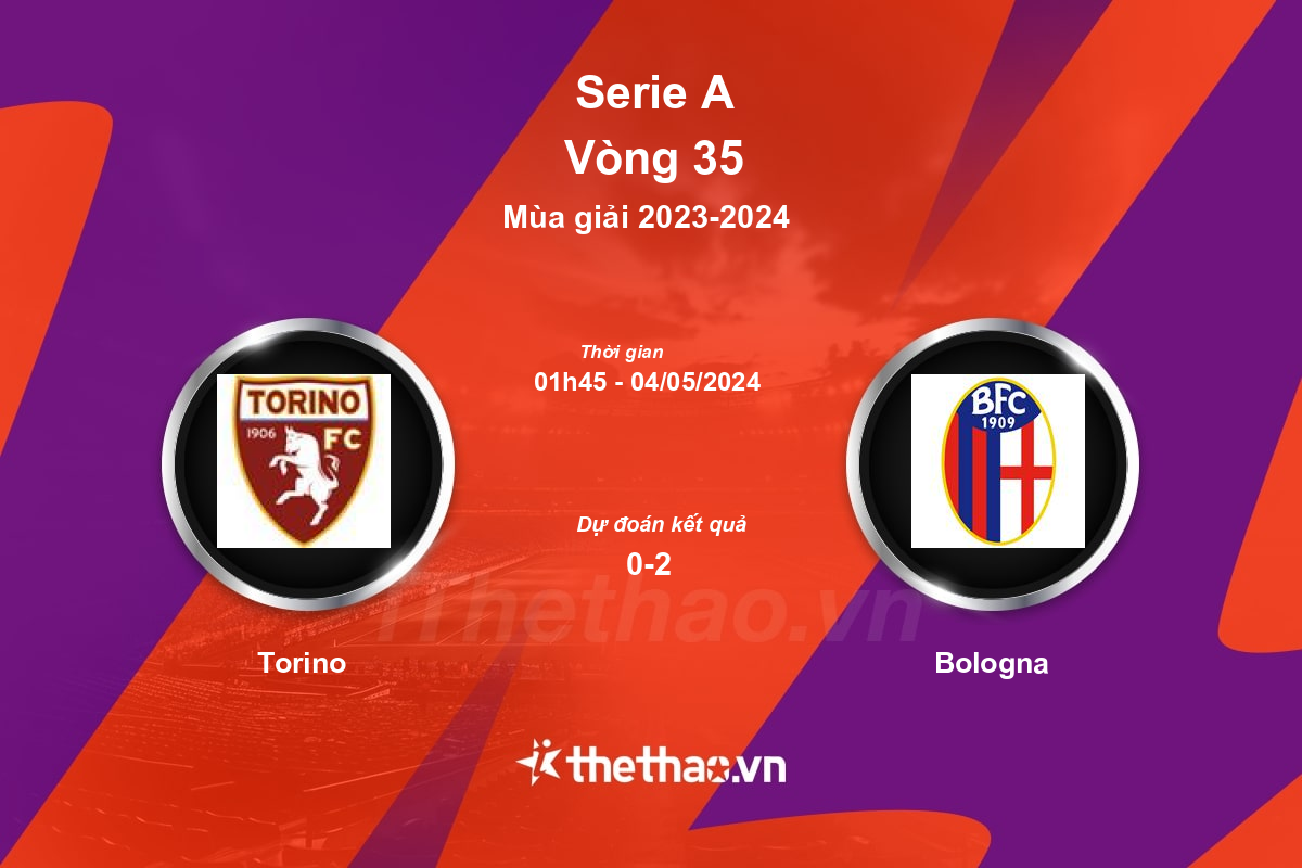 Nhận định, soi kèo Torino vs Bologna, 01:45 ngày 04/05/2024 Serie A 2023-2024