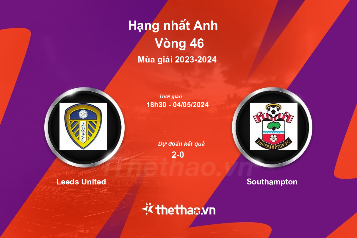 Nhận định, soi kèo Leeds United vs Southampton, 18:30 ngày 04/05/2024 Hạng nhất Anh 2023-2024