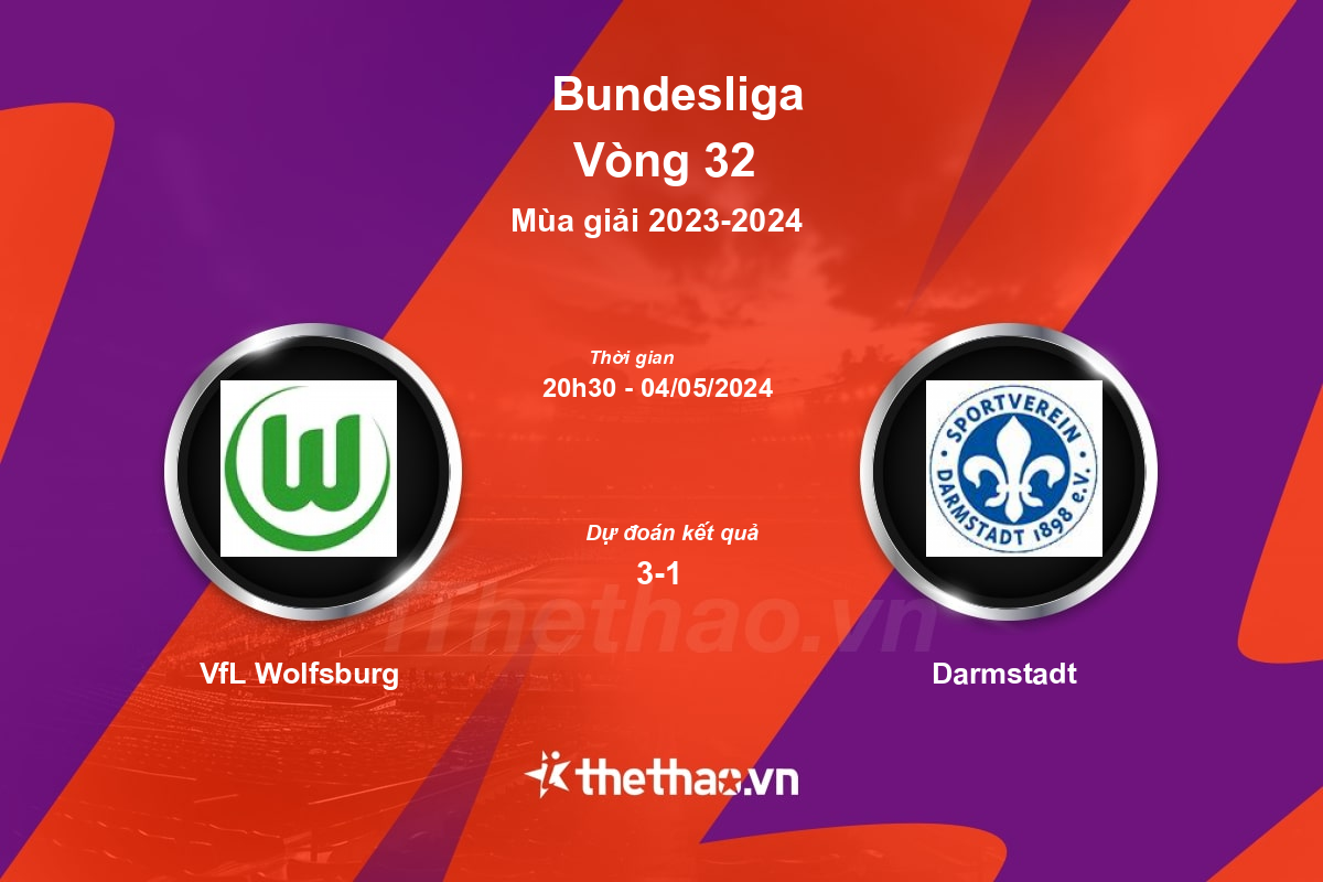 Nhận định bóng đá trận VfL Wolfsburg vs Darmstadt