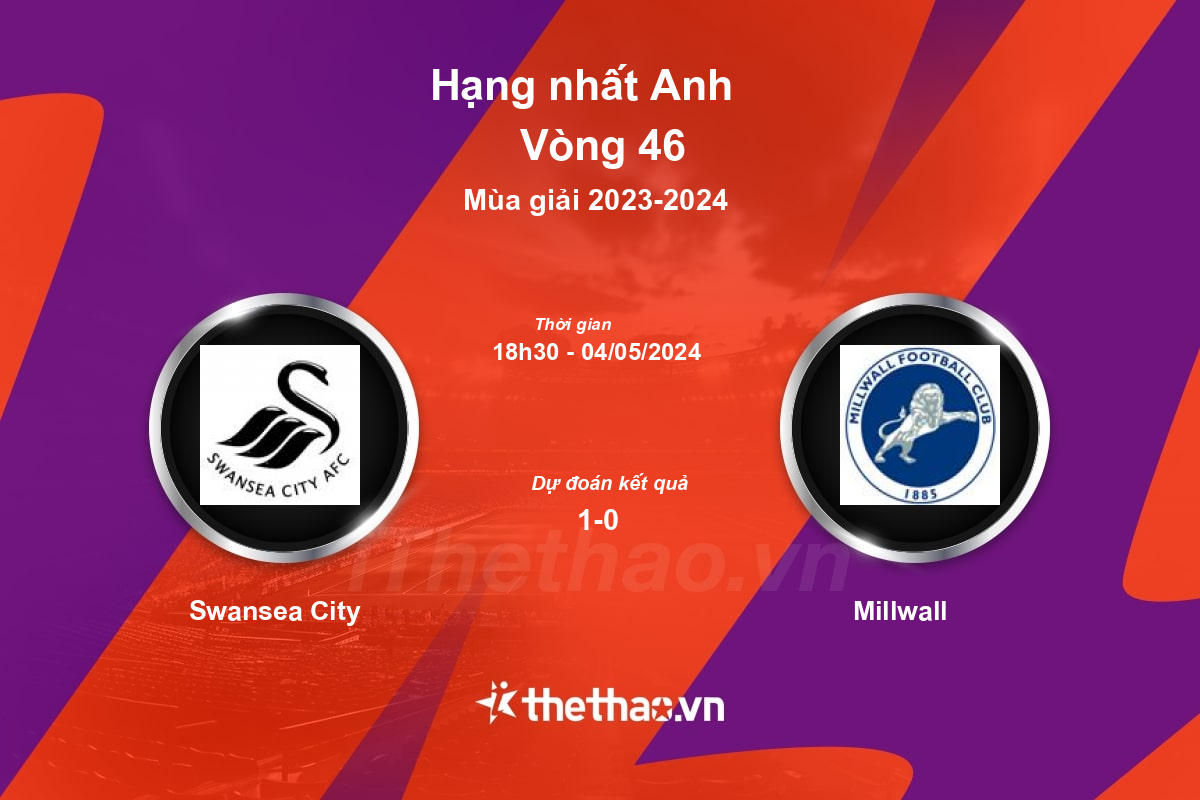 Nhận định, soi kèo Swansea City vs Millwall, 18:30 ngày 04/05/2024 Hạng nhất Anh 2023-2024