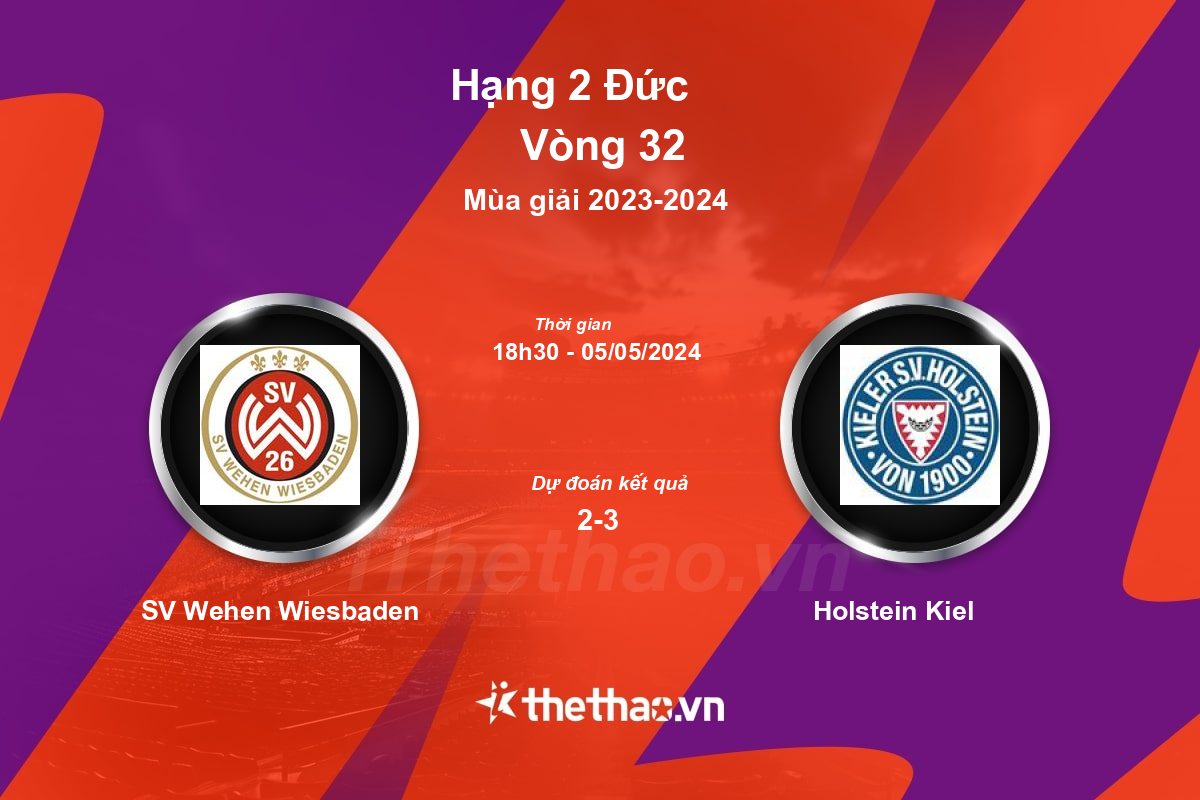 Nhận định, soi kèo SV Wehen Wiesbaden vs Holstein Kiel, 18:30 ngày 05/05/2024 Hạng 2 Đức 2023-2024