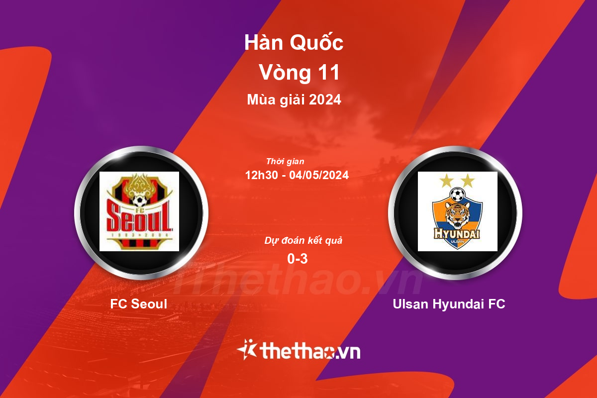 Nhận định, soi kèo FC Seoul vs Ulsan Hyundai FC, 12:30 ngày 04/05/2024 Hàn Quốc 2024