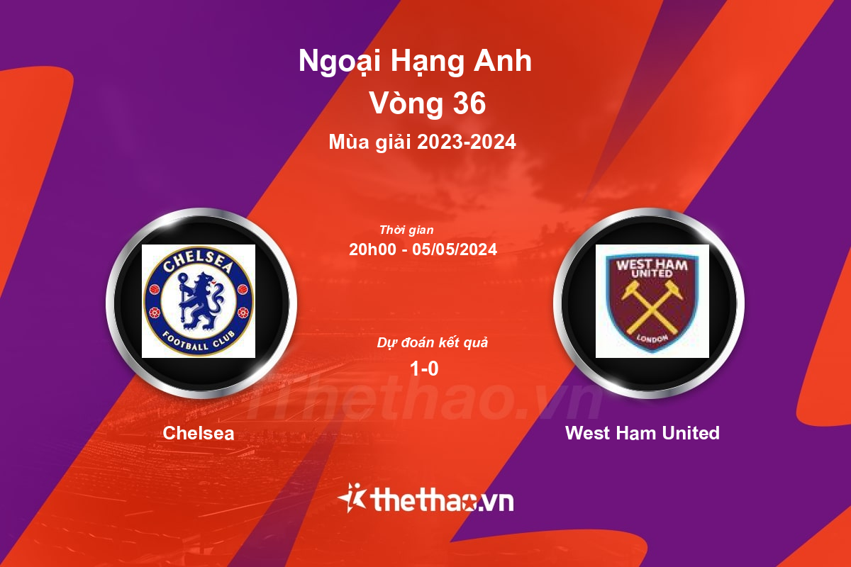 Nhận định, soi kèo Chelsea vs West Ham United, 20:00 ngày 05/05/2024 Ngoại Hạng Anh 2023-2024