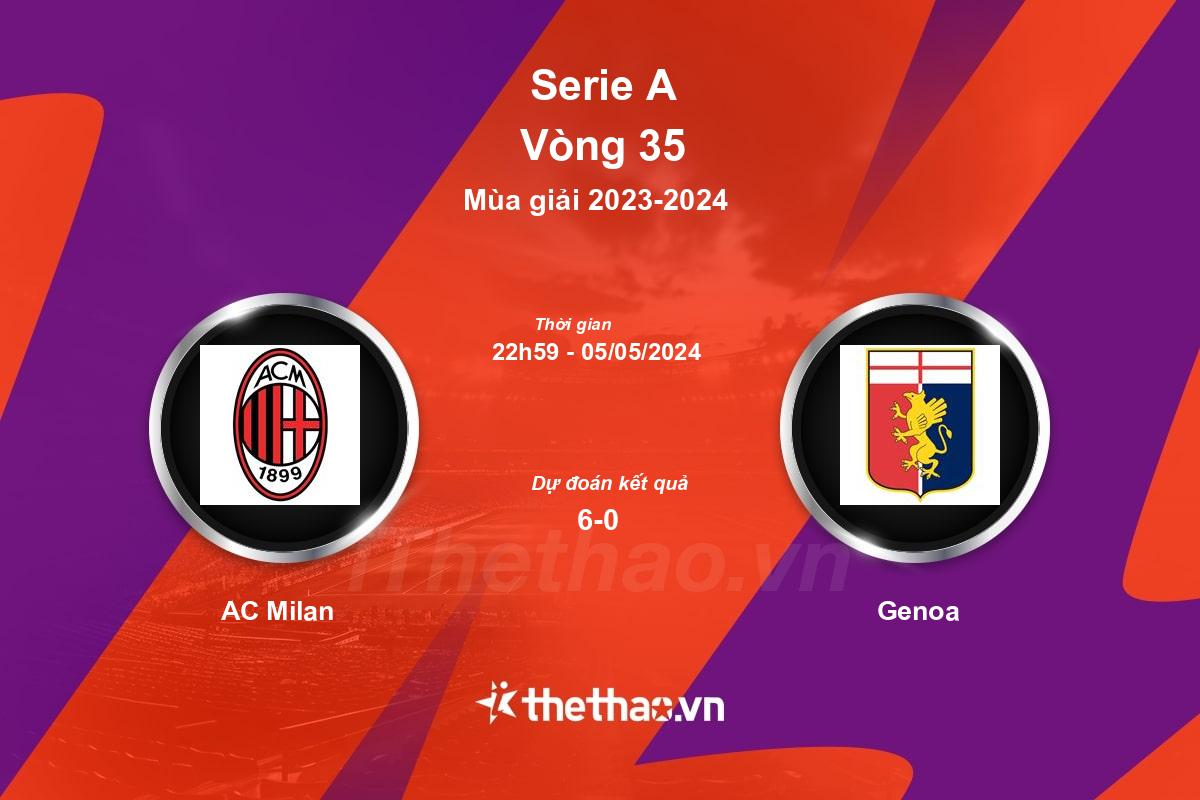 Nhận định, soi kèo AC Milan vs Genoa, 22:59 ngày 05/05/2024 Serie A 2023-2024