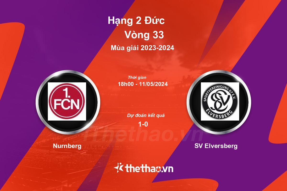 Nhận định, soi kèo Nurnberg vs SV Elversberg, 18:00 ngày 11/05/2024 Hạng 2 Đức 2023-2024