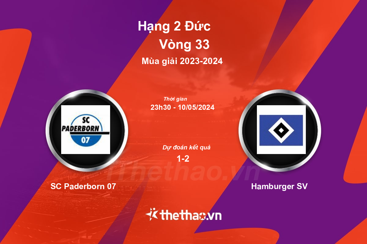 Nhận định, soi kèo SC Paderborn 07 vs Hamburger SV, 23:30 ngày 10/05/2024 Hạng 2 Đức 2023-2024