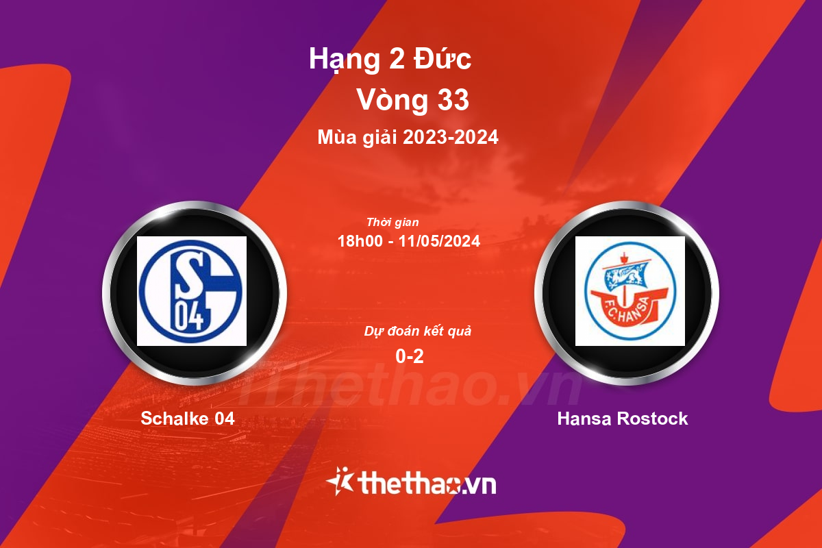 Nhận định, soi kèo Schalke 04 vs Hansa Rostock, 18:00 ngày 11/05/2024 Hạng 2 Đức 2023-2024