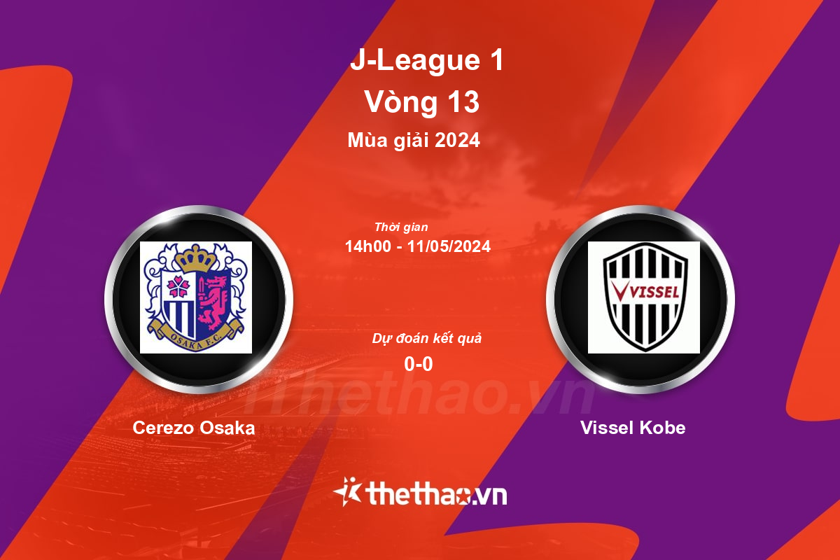 Nhận định, soi kèo Cerezo Osaka vs Vissel Kobe, 14:00 ngày 11/05/2024 J-League 1 2024