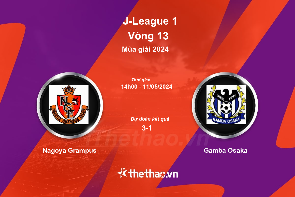 Nhận định, soi kèo Nagoya Grampus vs Gamba Osaka, 14:00 ngày 11/05/2024 J-League 1 2024