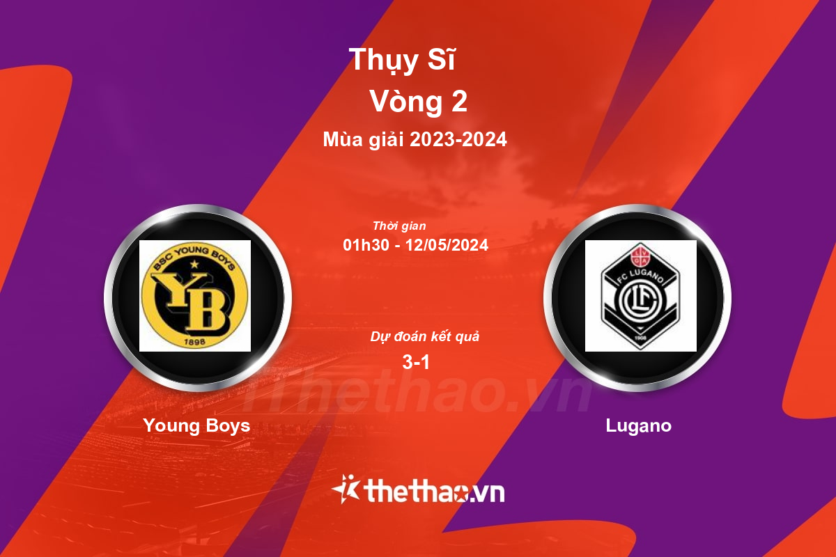 Nhận định, soi kèo Young Boys vs Lugano, 01:30 ngày 12/05/2024 Thụy Sĩ 2023-2024
