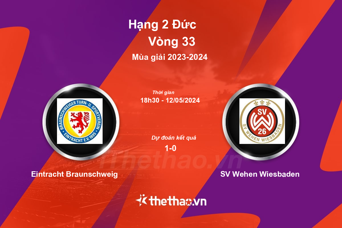 Nhận định, soi kèo Eintracht Braunschweig vs SV Wehen Wiesbaden, 18:30 ngày 12/05/2024 Hạng 2 Đức 2023-2024