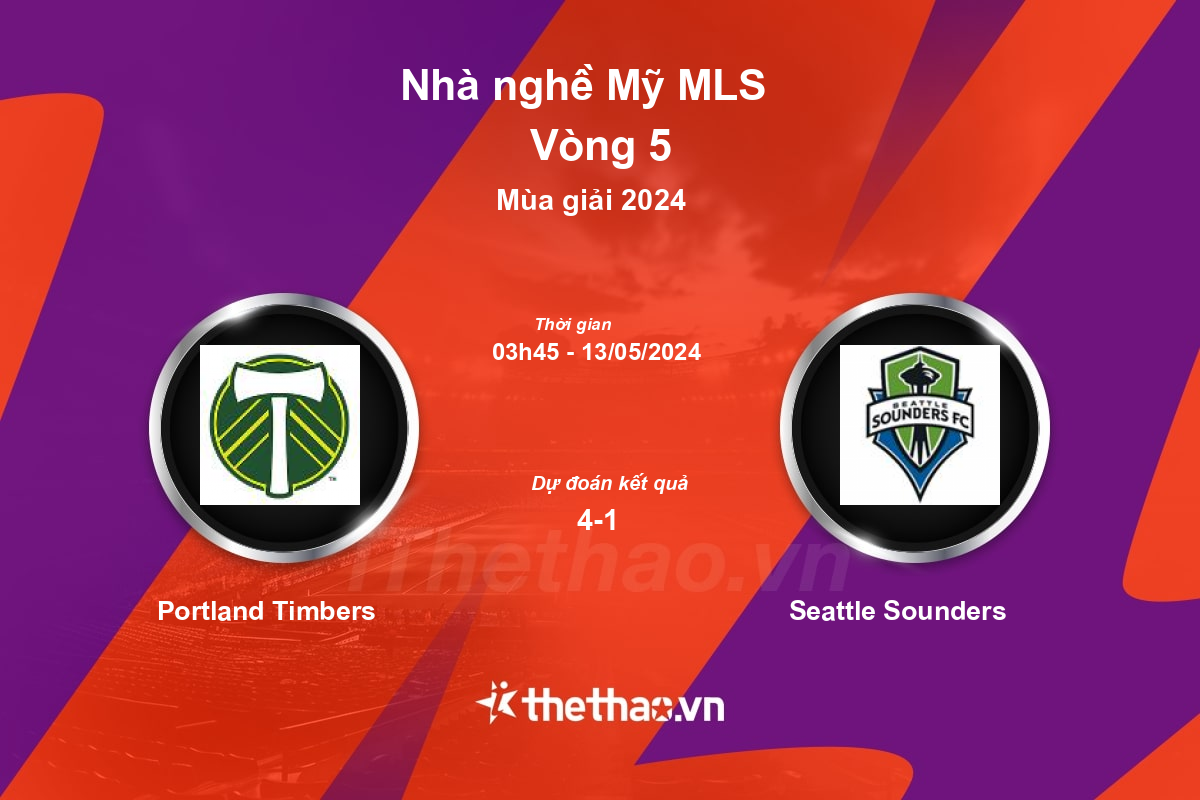 Nhận định, soi kèo Portland Timbers vs Seattle Sounders, 03:45 ngày 13/05/2024 Nhà nghề Mỹ MLS 2024