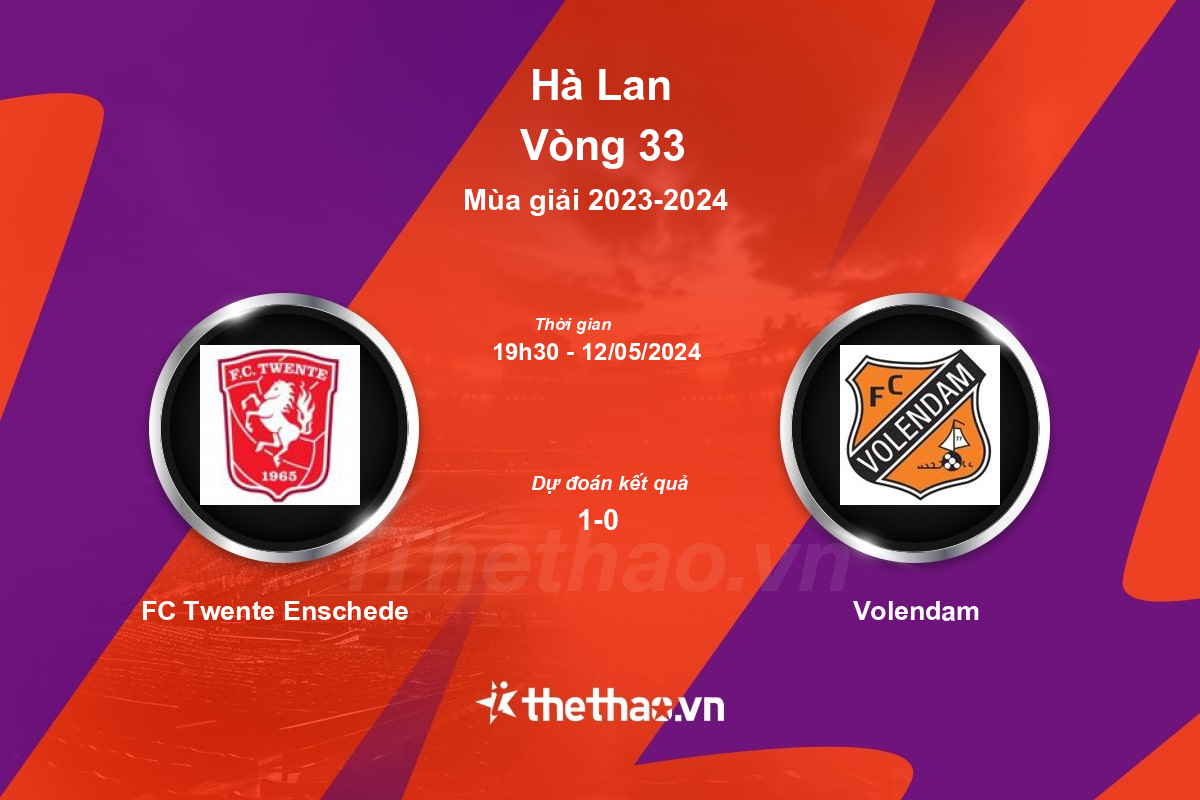 Nhận định, soi kèo FC Twente Enschede vs Volendam, 19:30 ngày 12/05/2024 Hà Lan 2023-2024