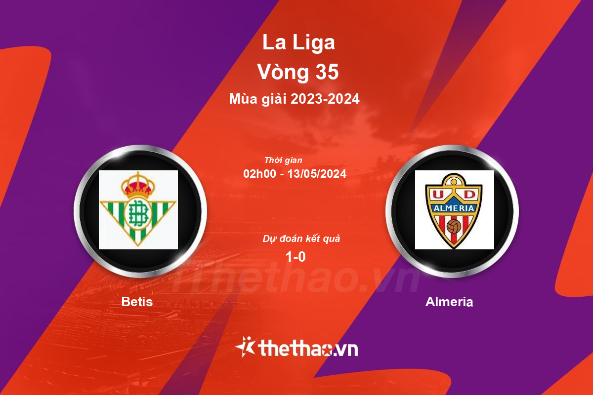 Nhận định, soi kèo Betis vs Almeria, 02:00 ngày 13/05/2024 La Liga 2023-2024