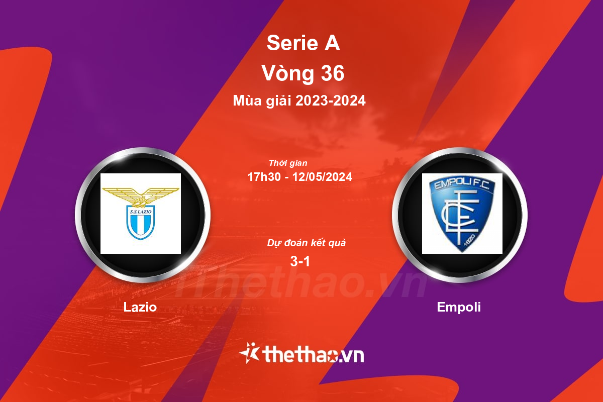 Nhận định, soi kèo Lazio vs Empoli, 17:30 ngày 12/05/2024 Serie A 2023-2024