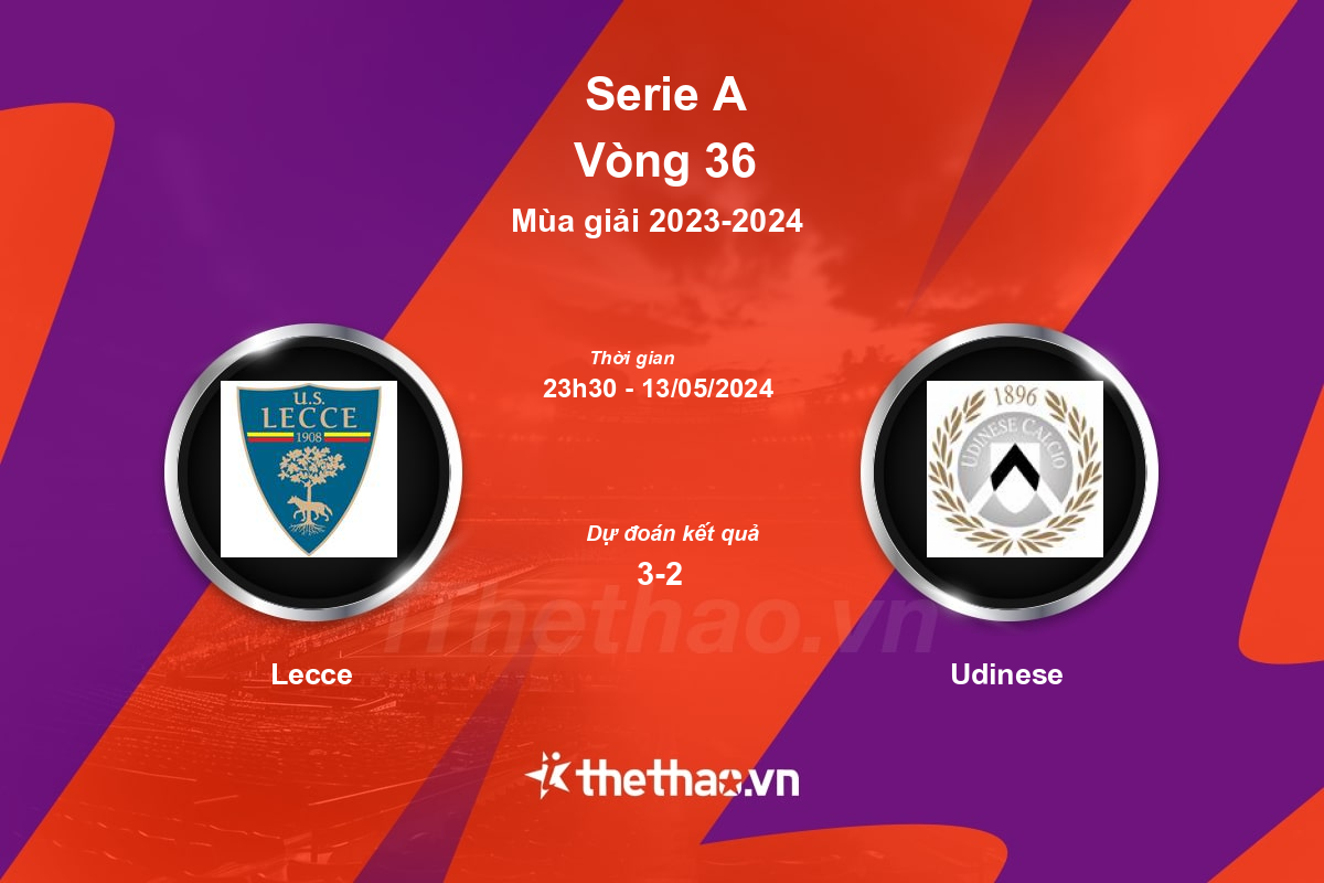 Nhận định, soi kèo Lecce vs Udinese, 23:30 ngày 13/05/2024 Serie A 2023-2024