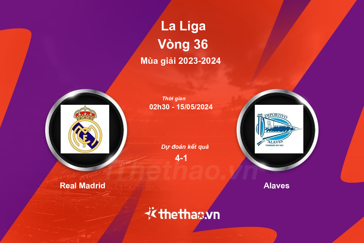 Nhận định, soi kèo Real Madrid vs Alaves, 02:30 ngày 15/05/2024 La Liga 2023-2024