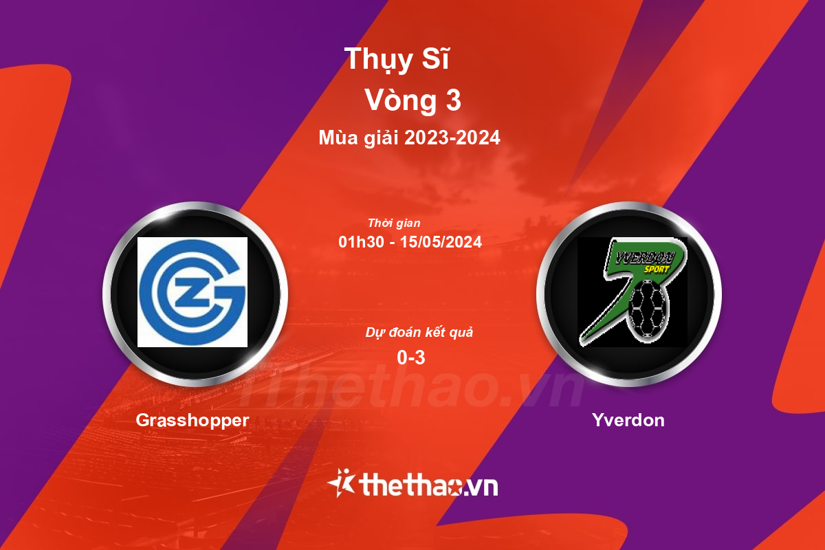 Nhận định, soi kèo Grasshopper vs Yverdon, 01:30 ngày 15/05/2024 Thụy Sĩ 2023-2024