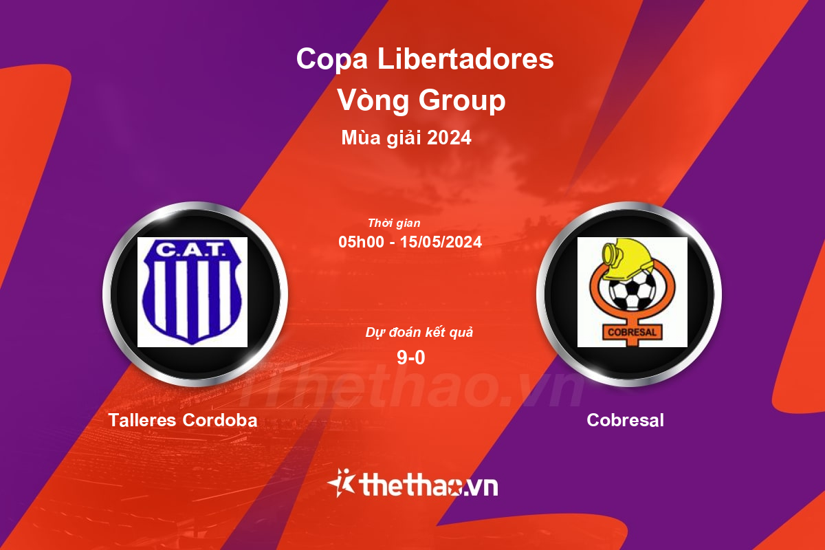 Nhận định, soi kèo Talleres Cordoba vs Cobresal, 05:00 ngày 15/05/2024 Copa Libertadores 2024
