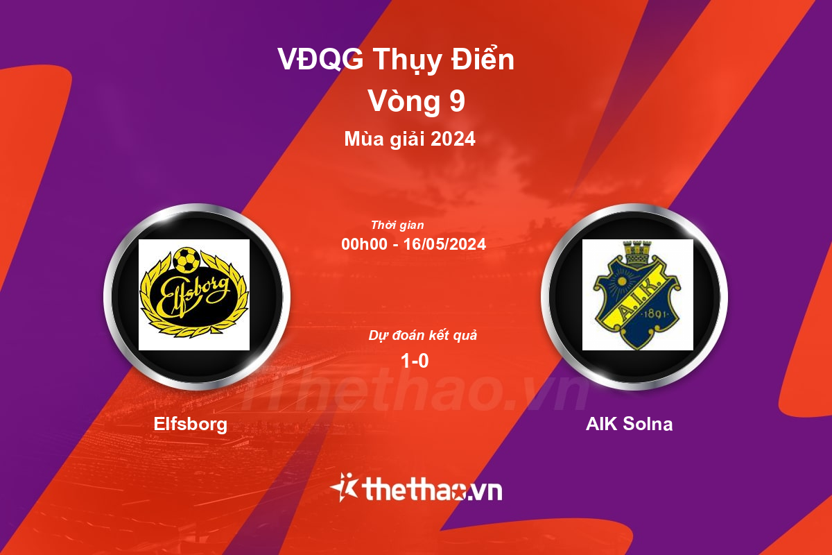 Nhận định, soi kèo Elfsborg vs AIK Solna, 00:00 ngày 16/05/2024 VĐQG Thụy Điển 2024