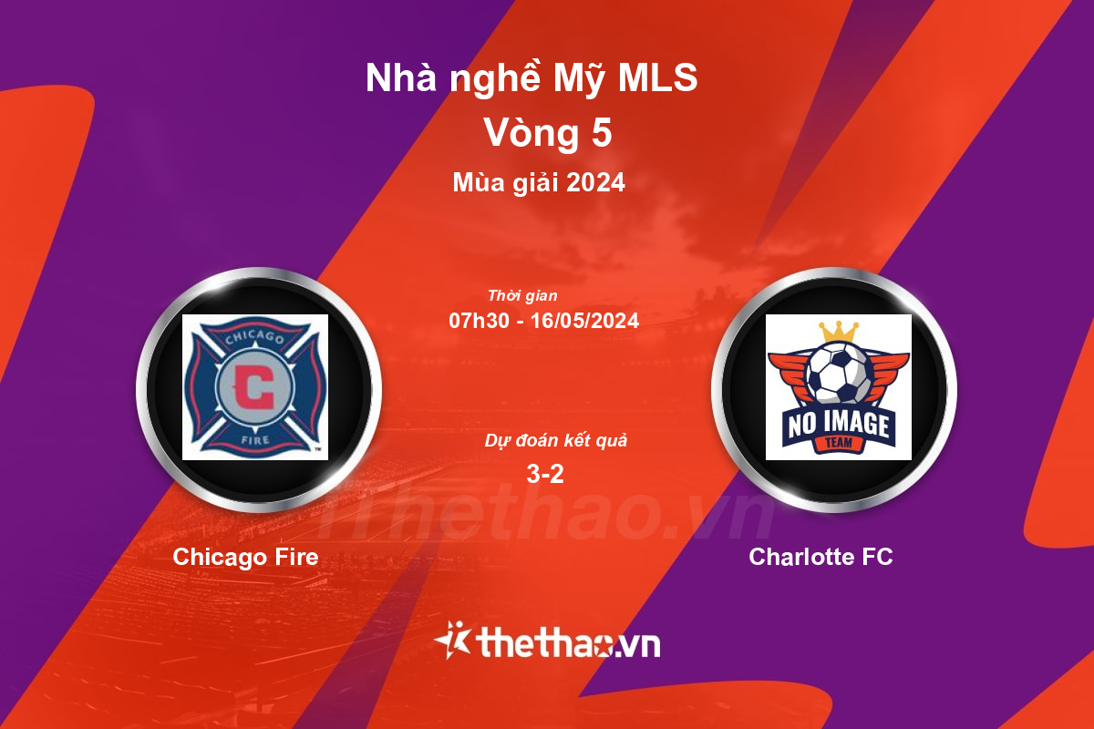 Nhận định, soi kèo Chicago Fire vs Charlotte FC, 07:30 ngày 16/05/2024 Nhà nghề Mỹ MLS 2024
