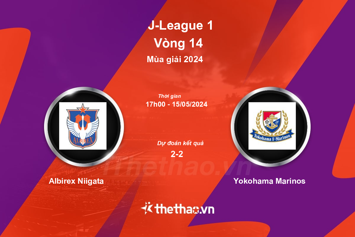 Nhận định, soi kèo Albirex Niigata vs Yokohama Marinos, 17:00 ngày 15/05/2024 J-League 1 2024