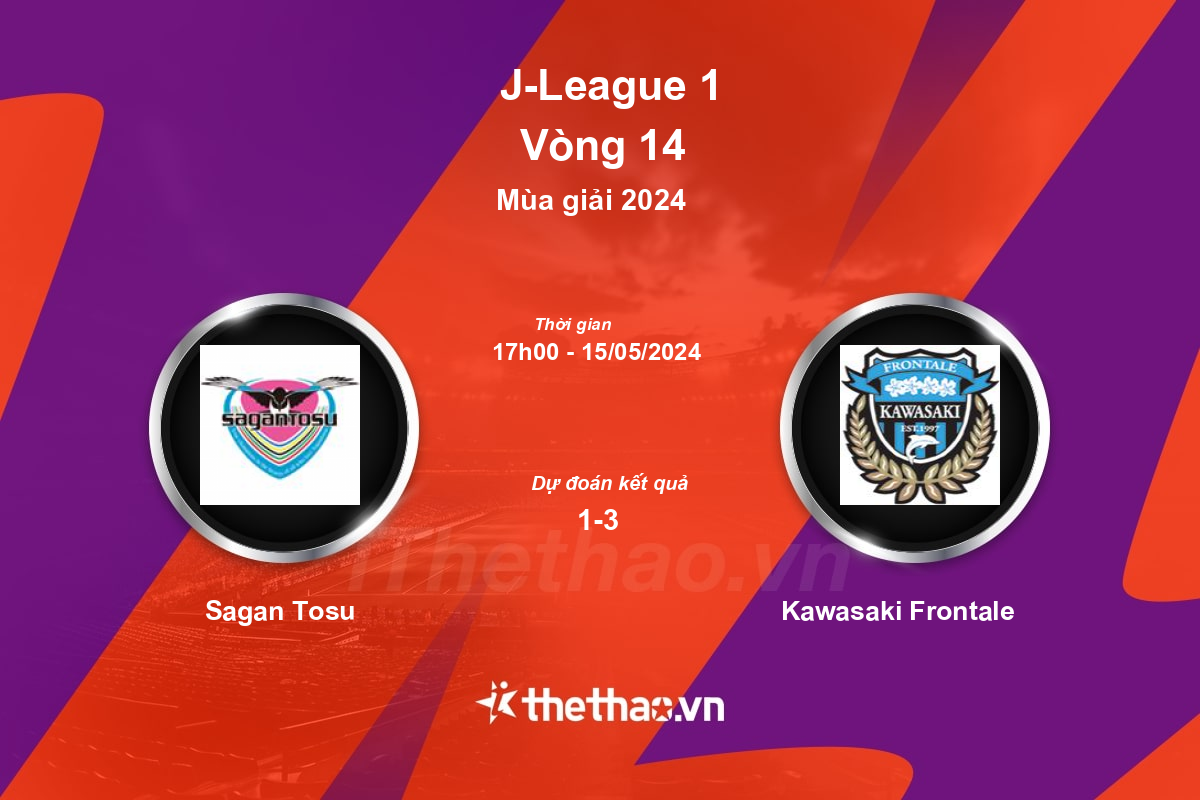 Nhận định, soi kèo Sagan Tosu vs Kawasaki Frontale, 17:00 ngày 15/05/2024 J-League 1 2024