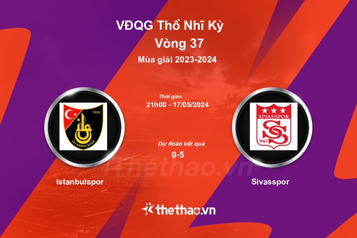 Nhận định, soi kèo Istanbulspor vs Sivasspor, 21:00 ngày 17/05/2024 VĐQG Thổ Nhĩ Kỳ 2023-2024