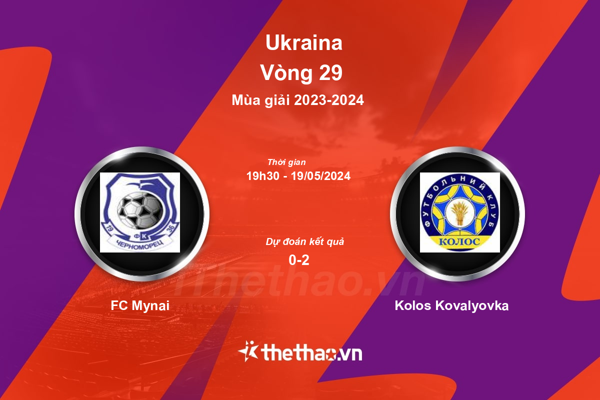 Nhận định, soi kèo FC Mynai vs Kolos Kovalyovka, 19:30 ngày 19/05/2024 Ukraina 2023-2024