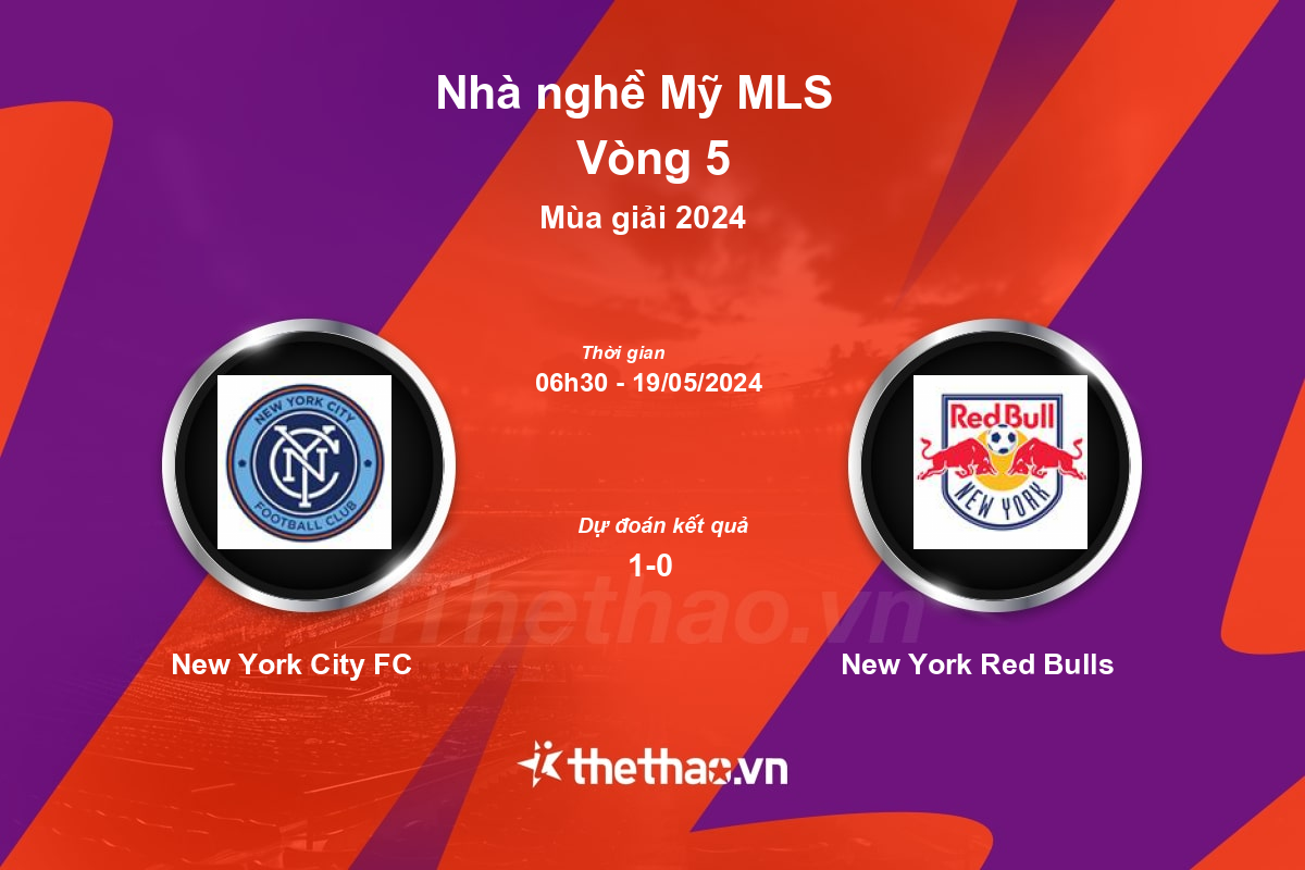 Nhận định, soi kèo New York City FC vs New York Red Bulls, 06:30 ngày 19/05/2024 Nhà nghề Mỹ MLS 2024