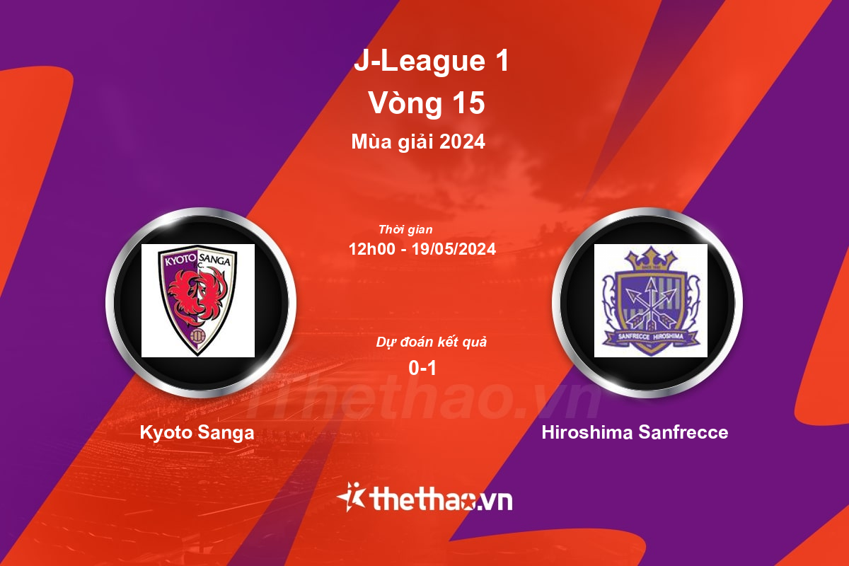 Nhận định, soi kèo Kyoto Sanga vs Hiroshima Sanfrecce, 12:00 ngày 19/05/2024 J-League 1 2024