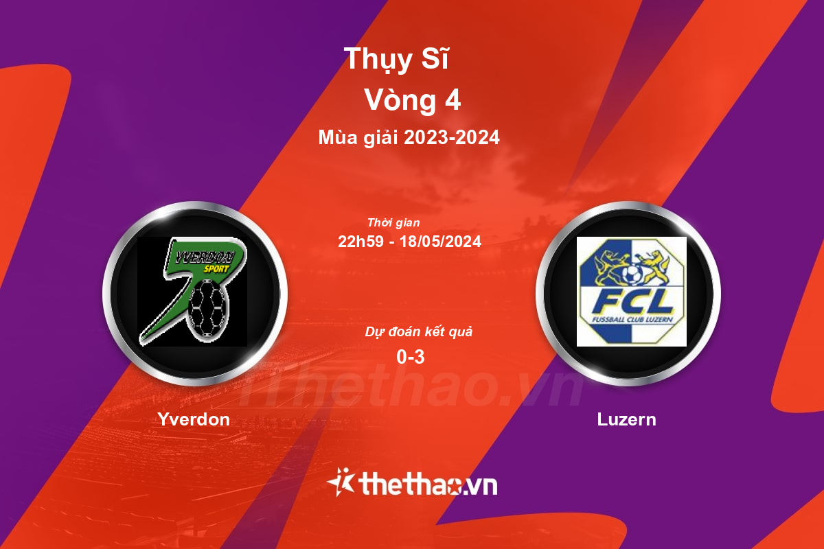 Nhận định, soi kèo Yverdon vs Luzern, 22:59 ngày 18/05/2024 Thụy Sĩ 2023-2024