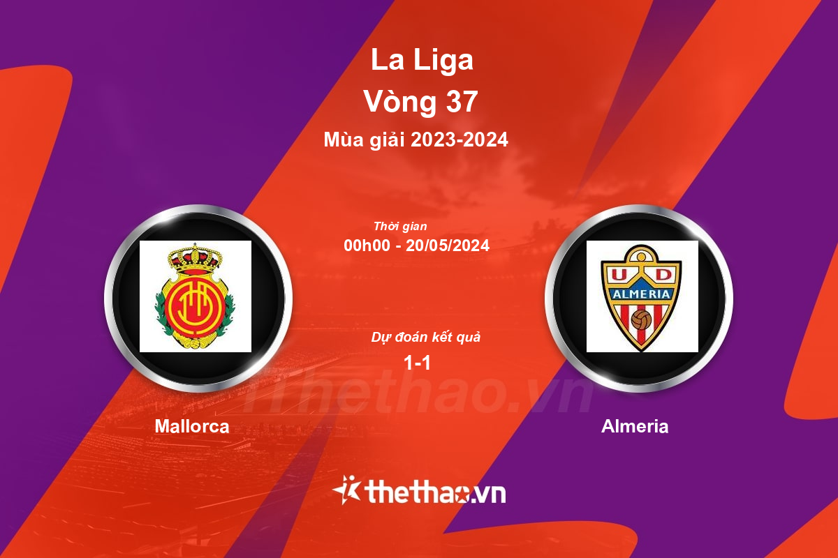 Nhận định, soi kèo Mallorca vs Almeria, 00:00 ngày 20/05/2024 La Liga 2023-2024