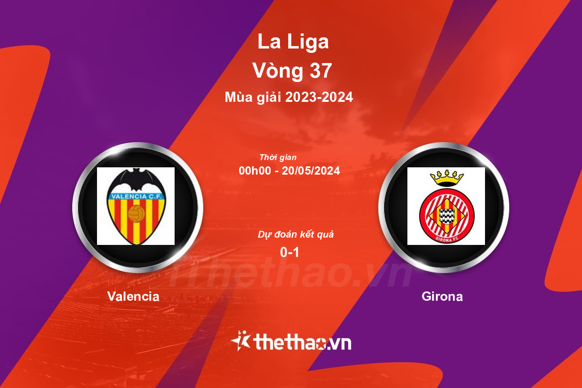 Nhận định, soi kèo Valencia vs Girona, 00:00 ngày 20/05/2024 La Liga 2023-2024