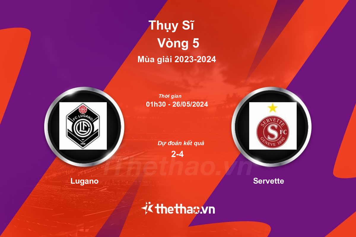 Nhận định, soi kèo Lugano vs Servette, 01:30 ngày 26/05/2024 Thụy Sĩ 2023-2024