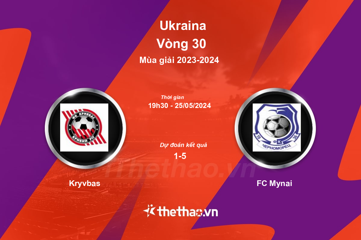 Nhận định, soi kèo Kryvbas vs FC Mynai, 19:30 ngày 25/05/2024 Ukraina 2023-2024